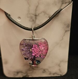 Heart 2D Beautiful Flower Necklace
